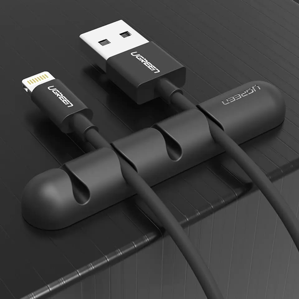 UGREEN 7 Slots Cable Organizer - Silicone USB Cable Winder - Flexible Cable Management Clips - Cable Holder for Mouse Headphone Earphone